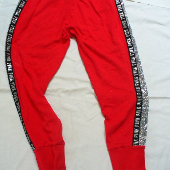 VICTORIA'S SECRET SET track Suit Joggers Hoody Red NWOT Size L - Picture 11 of 13